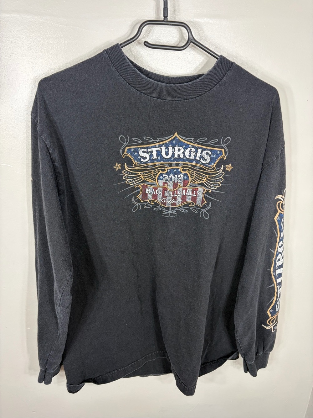 2013‎ Sturgis Black Hills Rally Hot Leathers Long Sleeve T Shirt Large Biker